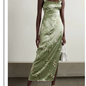 Reformation: Earl Draped Floral Silk- Charmeuse Maxi Dress